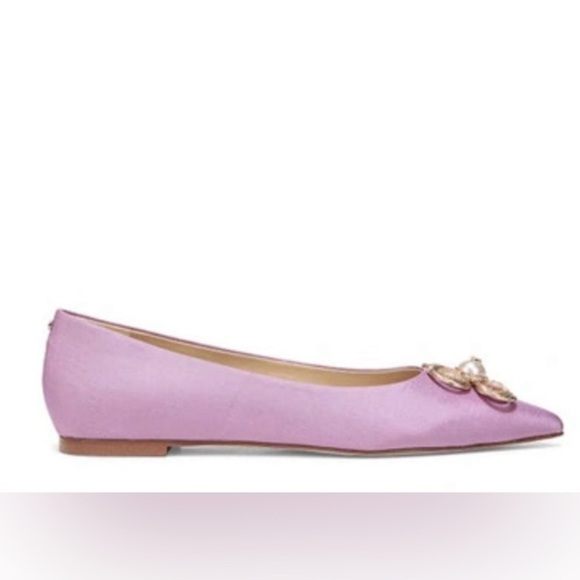 Sam Edelman Wanda Tour Embellished Pointed Toe Flats in Purple Lilac - NWT - Picture 2 of 10